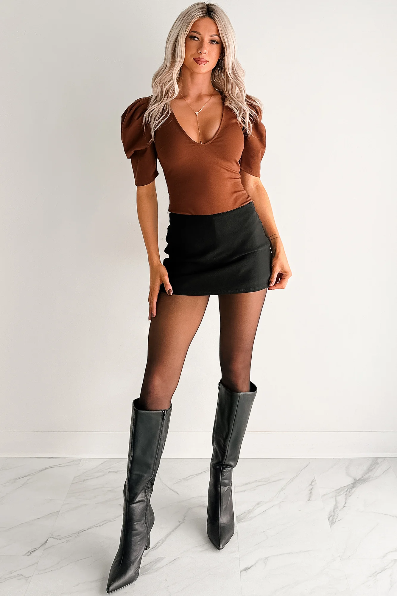 Always Going Somewhere Knit Micro Mini Skirt (Black) - Image 6