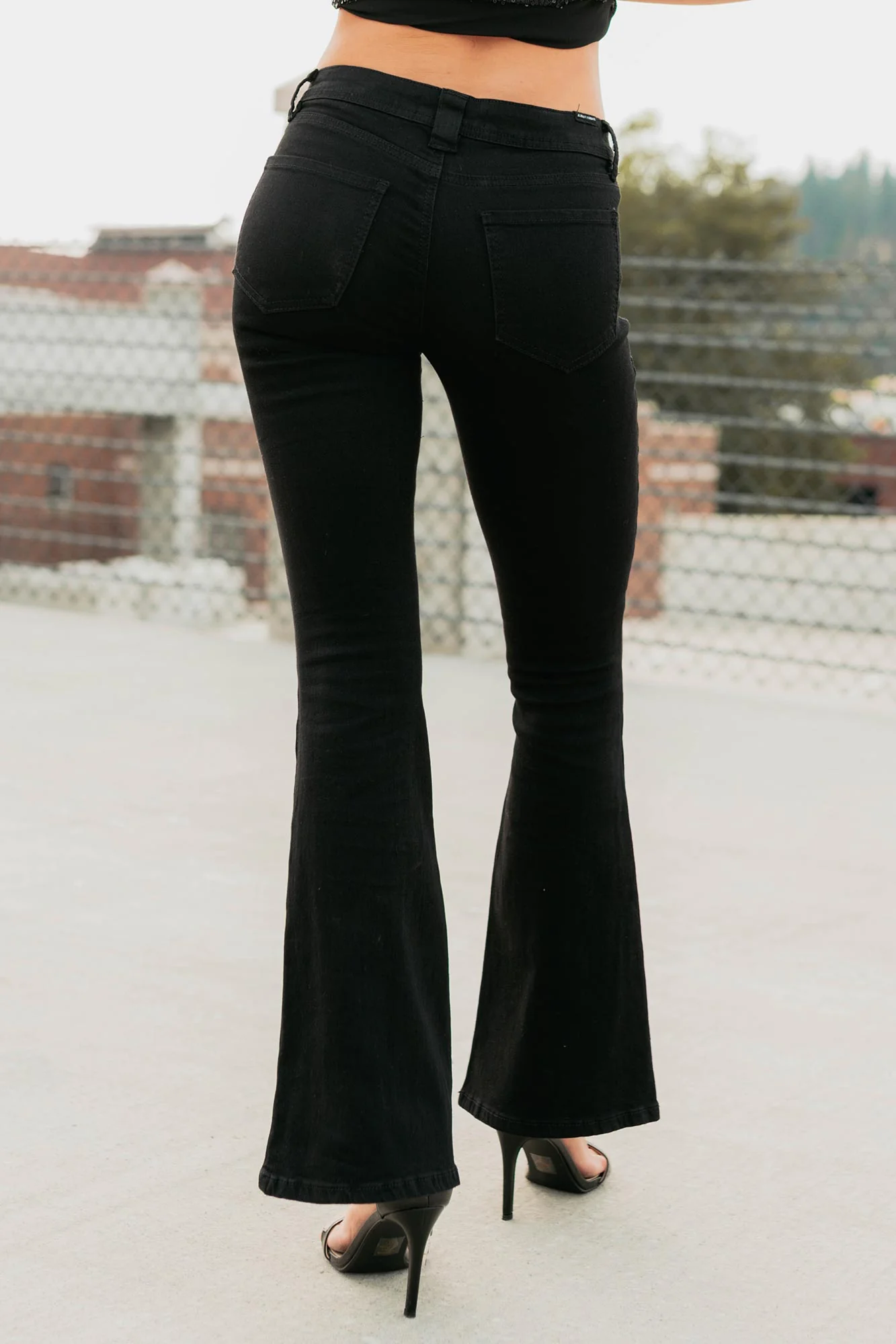 Aracy Almost Famous Low Rise Flare Jeans (Black) - Image 6