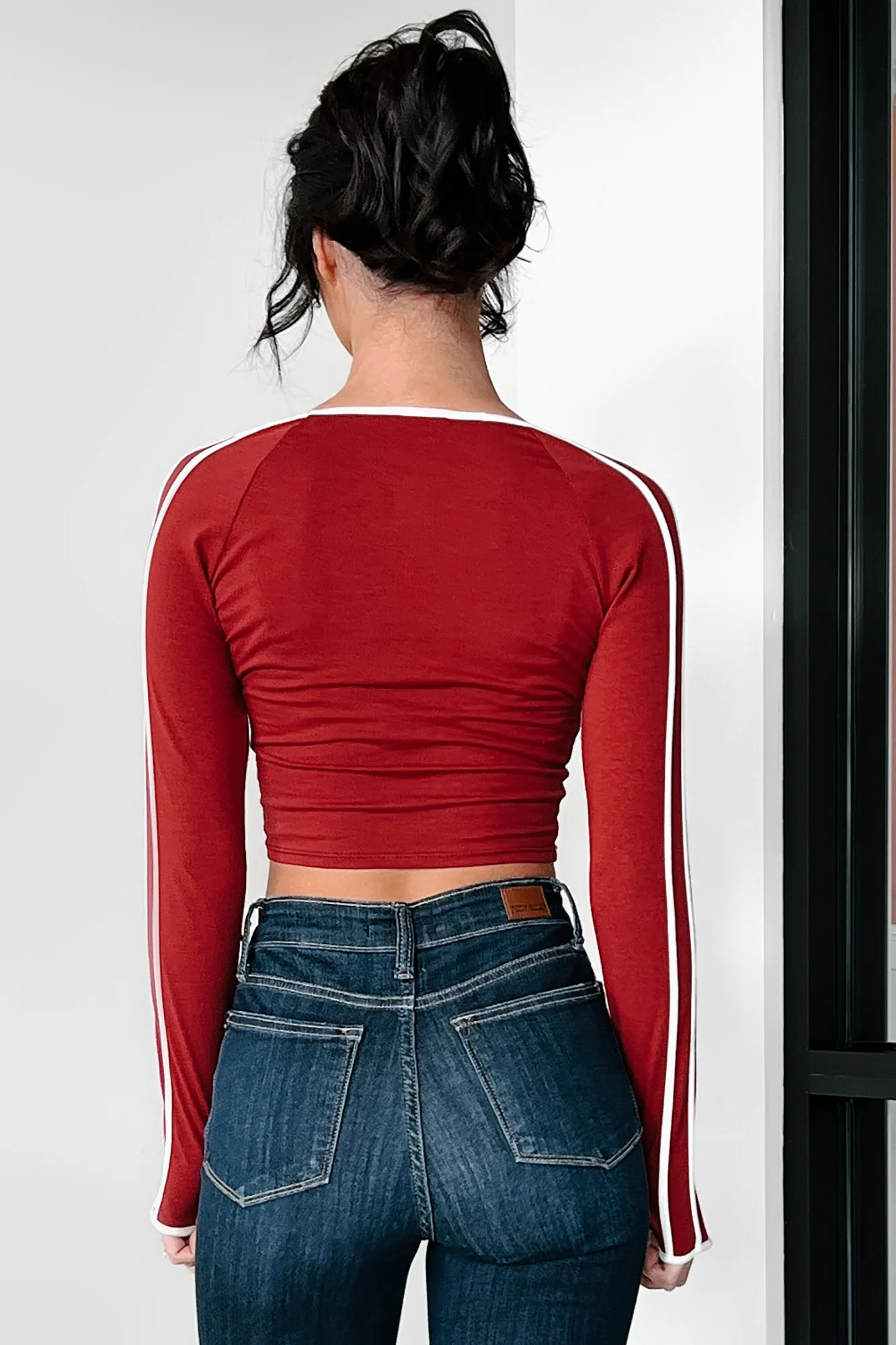 "Brat" Graphic Long Sleeve Top (Burgundy) - Image 5