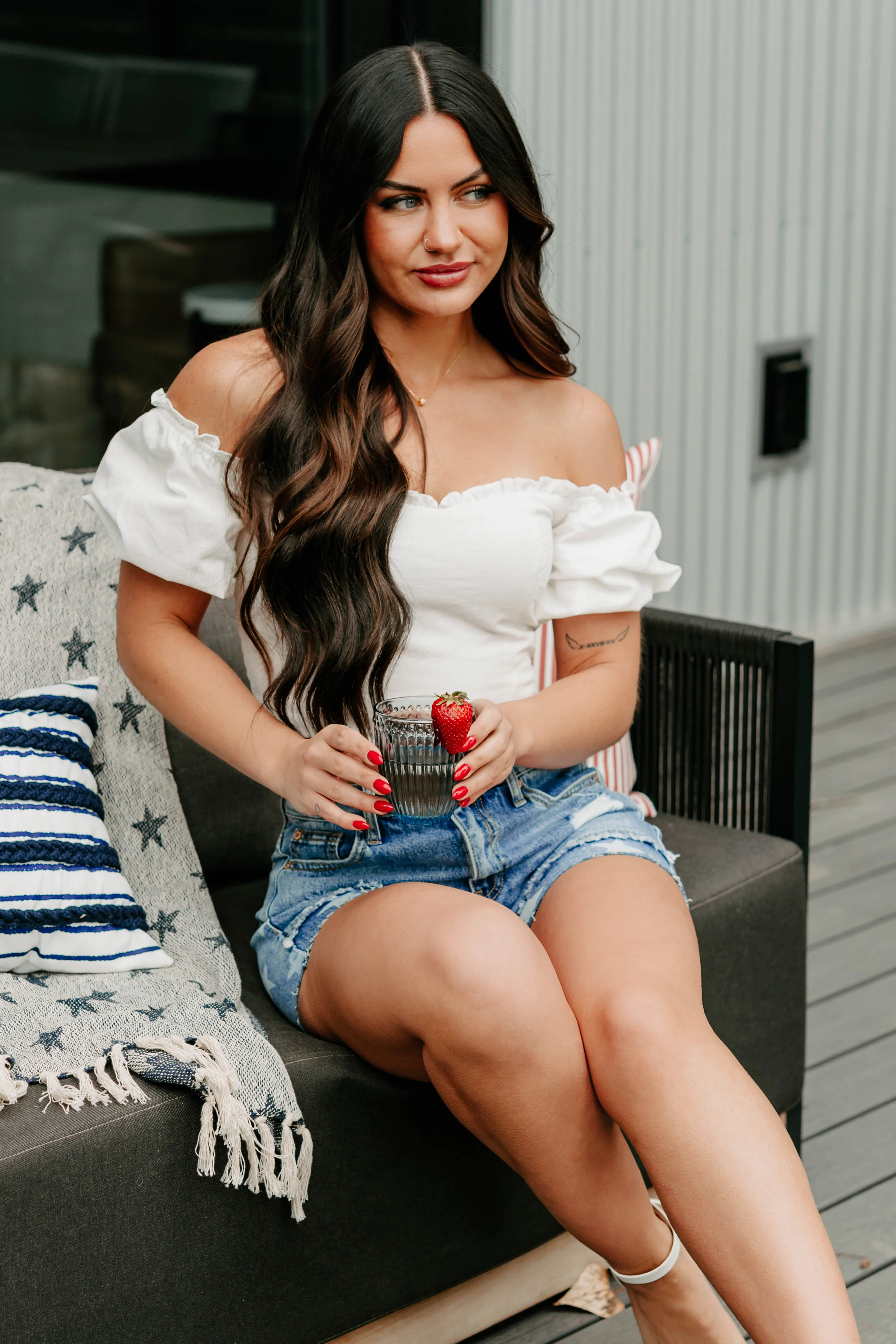 Call Me Cute Puff Sleeve Sweetheart Top (Off White) - Image 10