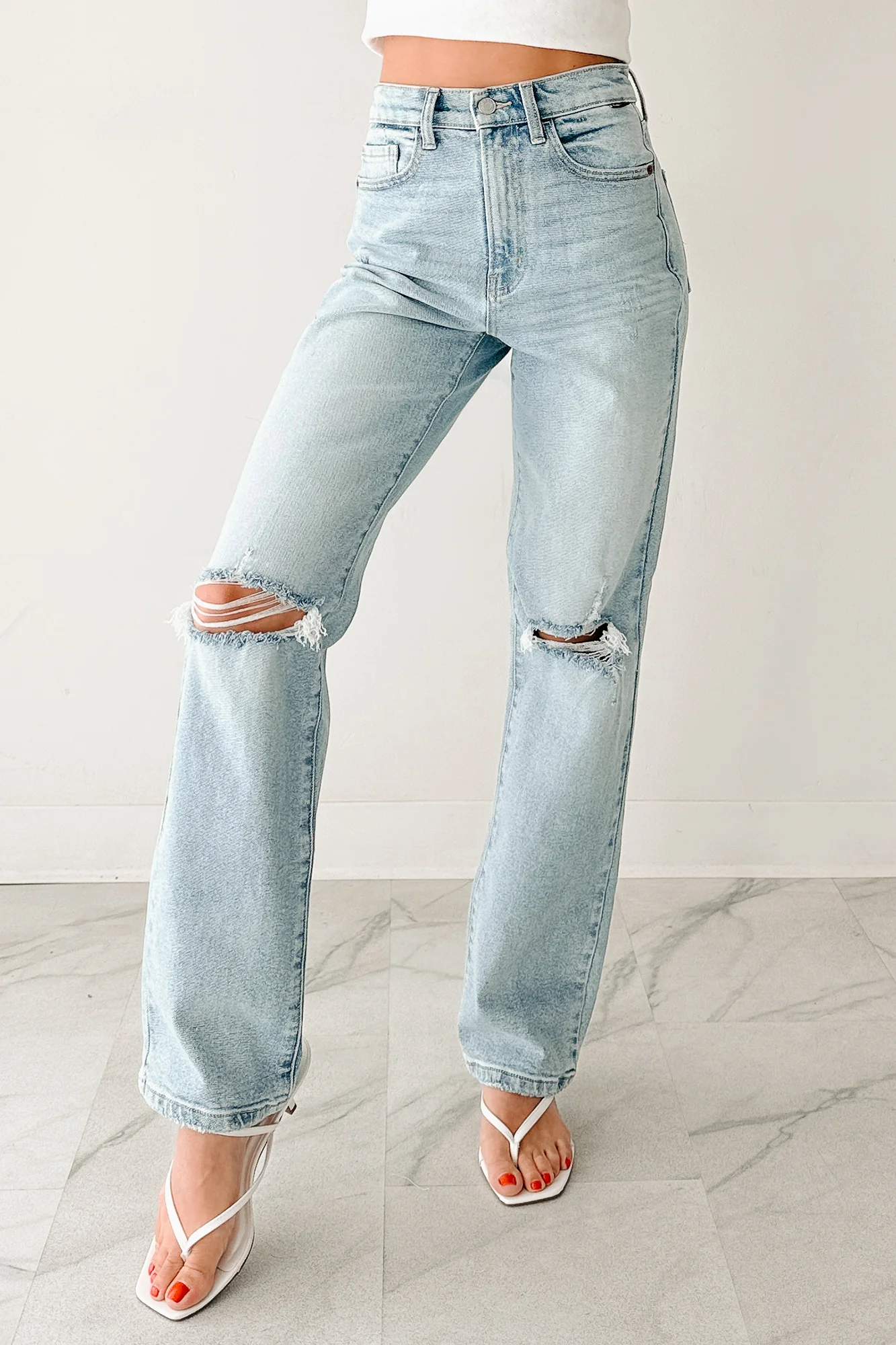 Cassie Super High Rise Cello Dad Jeans (Light Wash) - Image 3