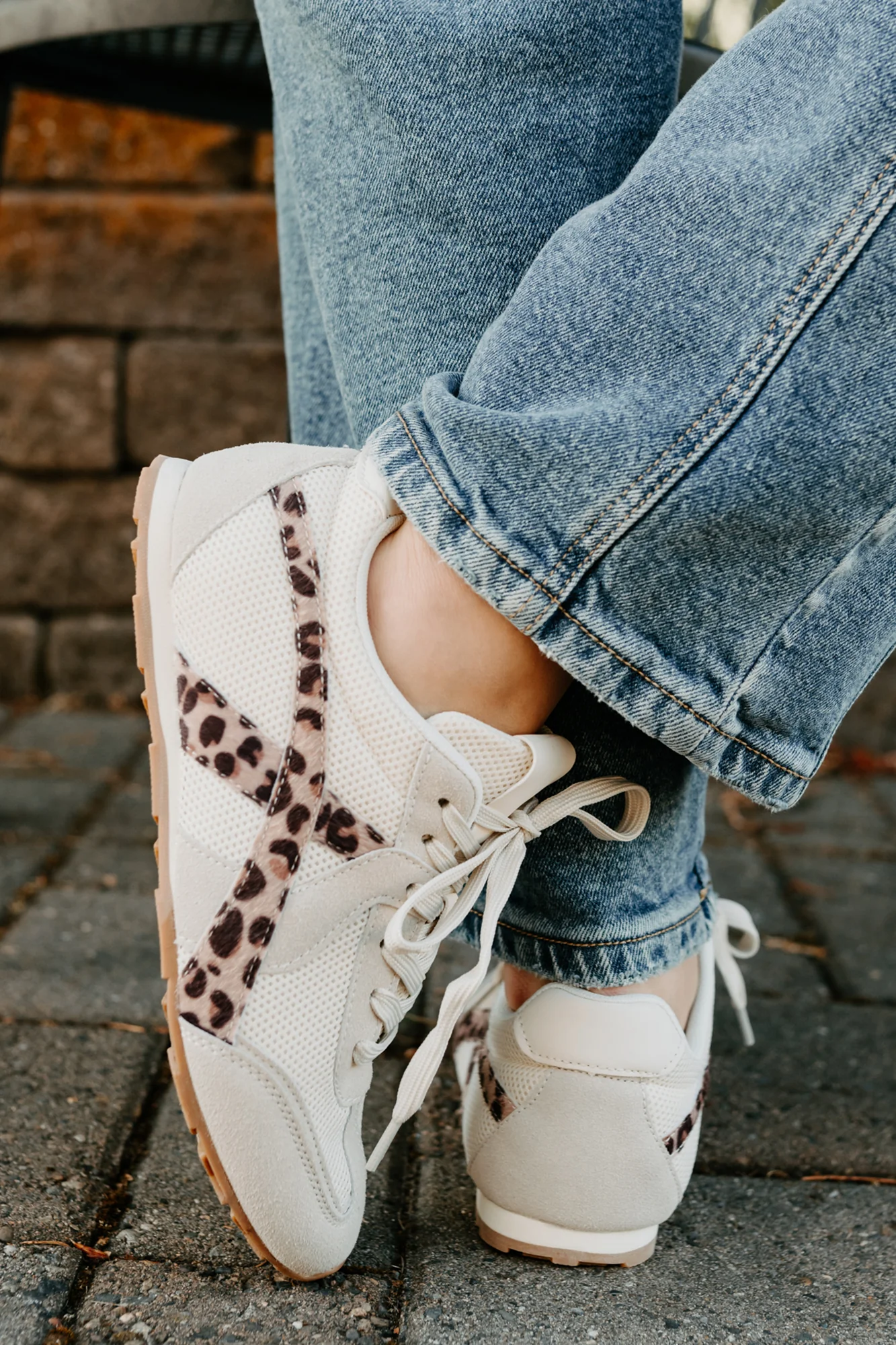 Chase The Wins Lace-Up Mesh Sneakers (Leopard) - Image 4