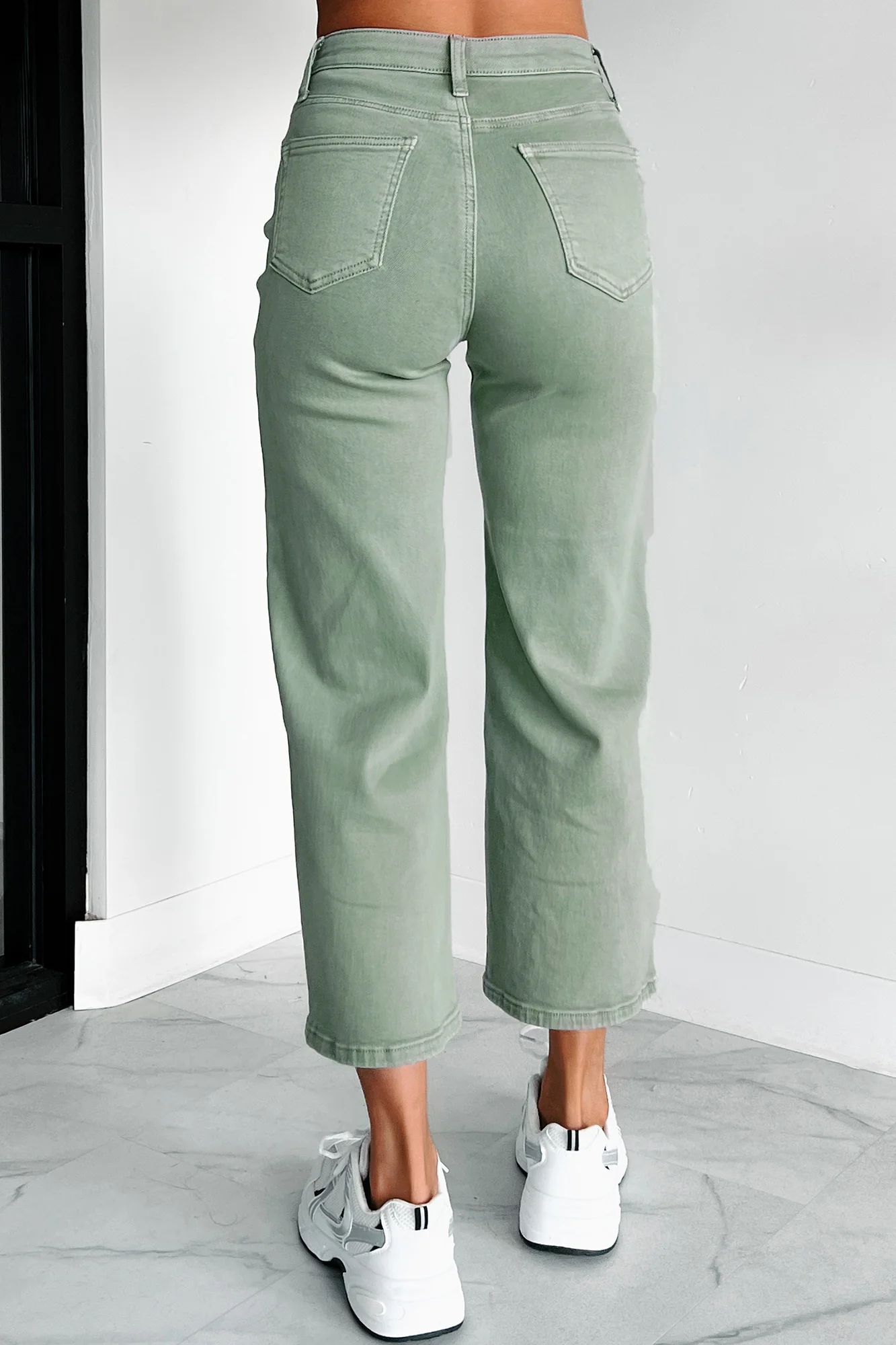 Cincinnati High Rise Tummy Control Special A Crop Jeans (Olive) - Image 5