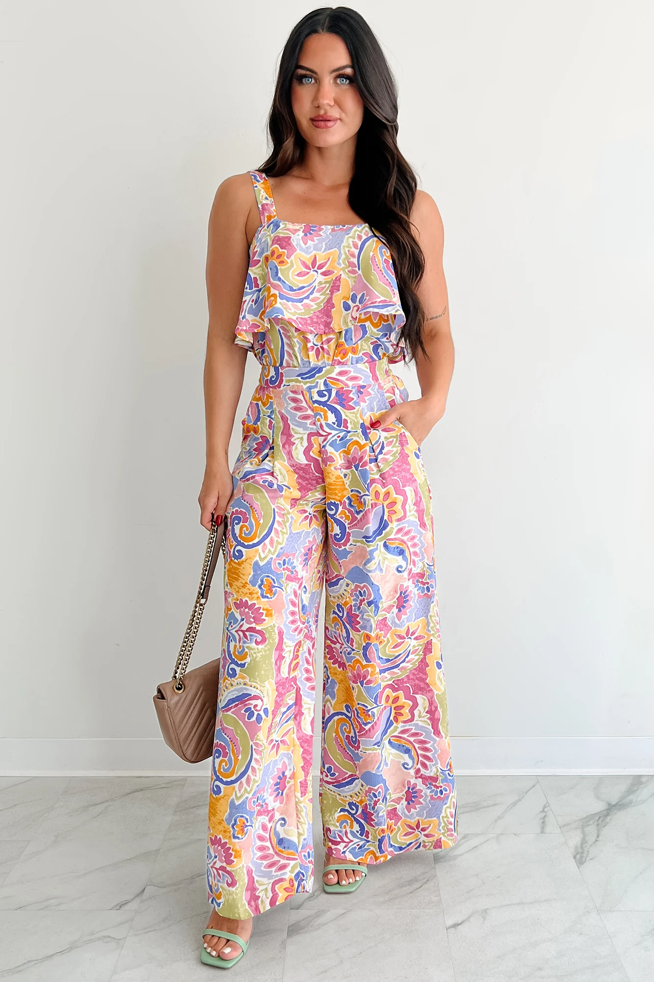 Colorful Imagination Printed Wide Leg Pants (Multi)