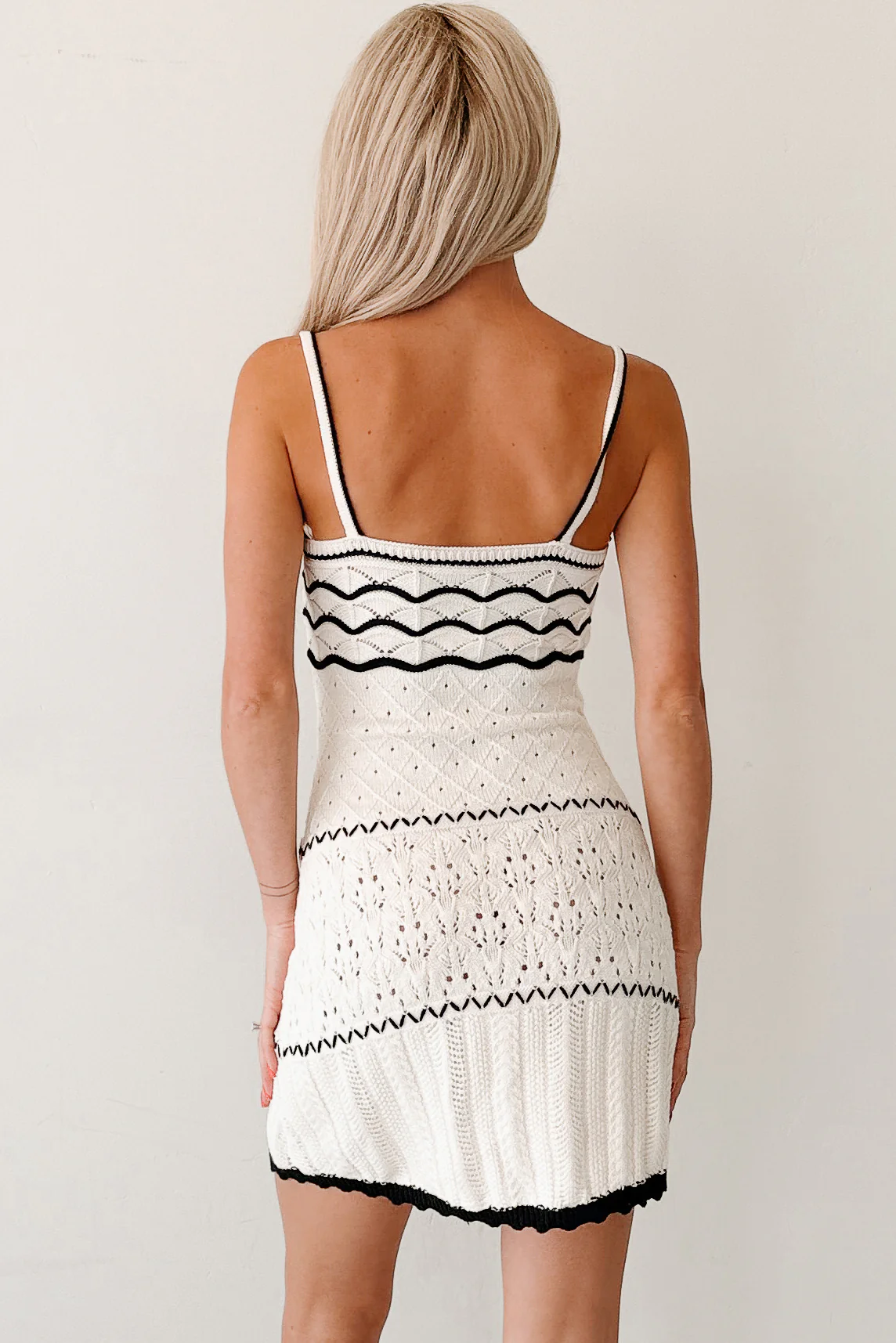 Cupid’s Cloud Sleeveless Crochet Mini Dress (Cream) - Image 4