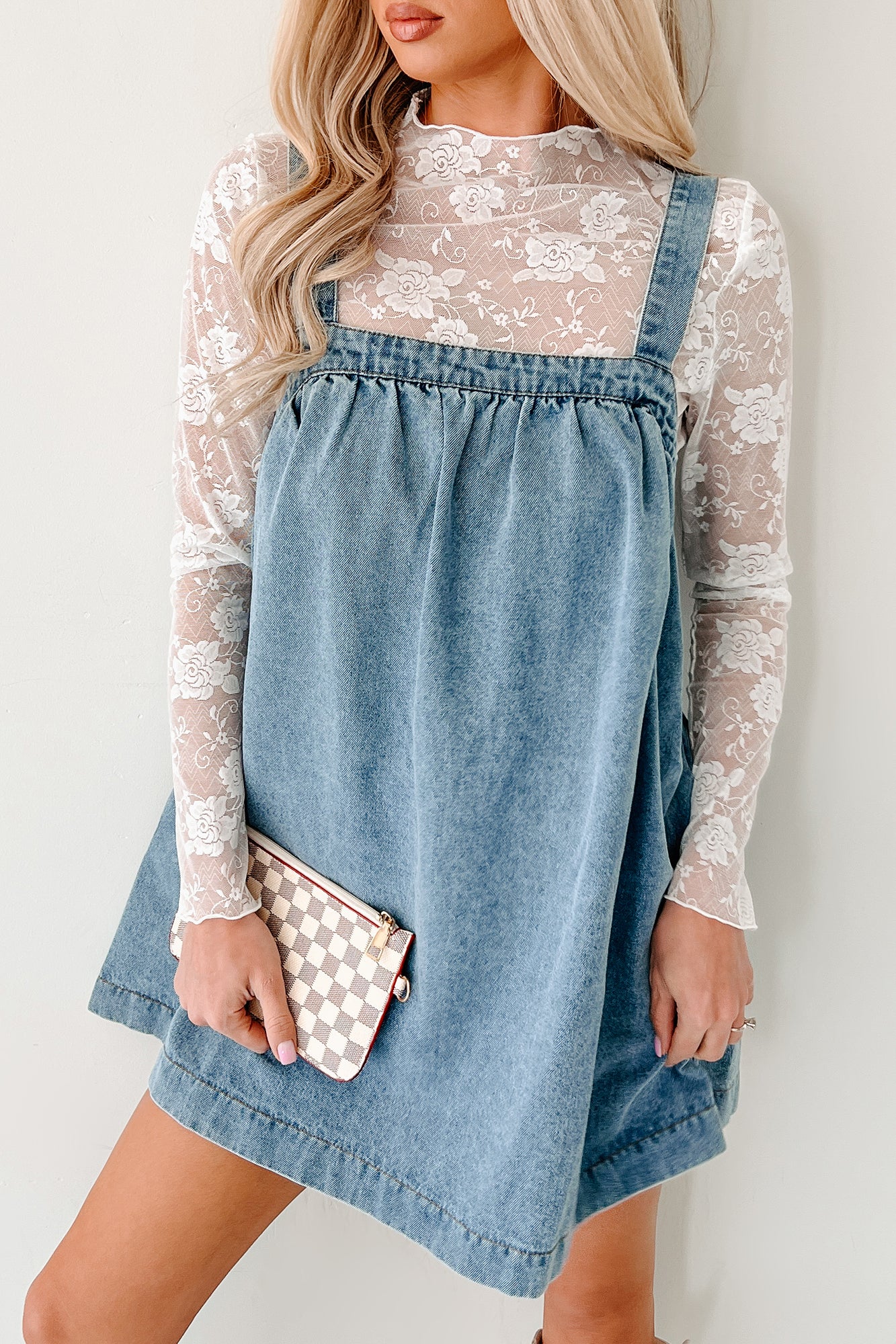 Day By Day Sleeveless Babydoll Mini Dress (Denim) - Image 4