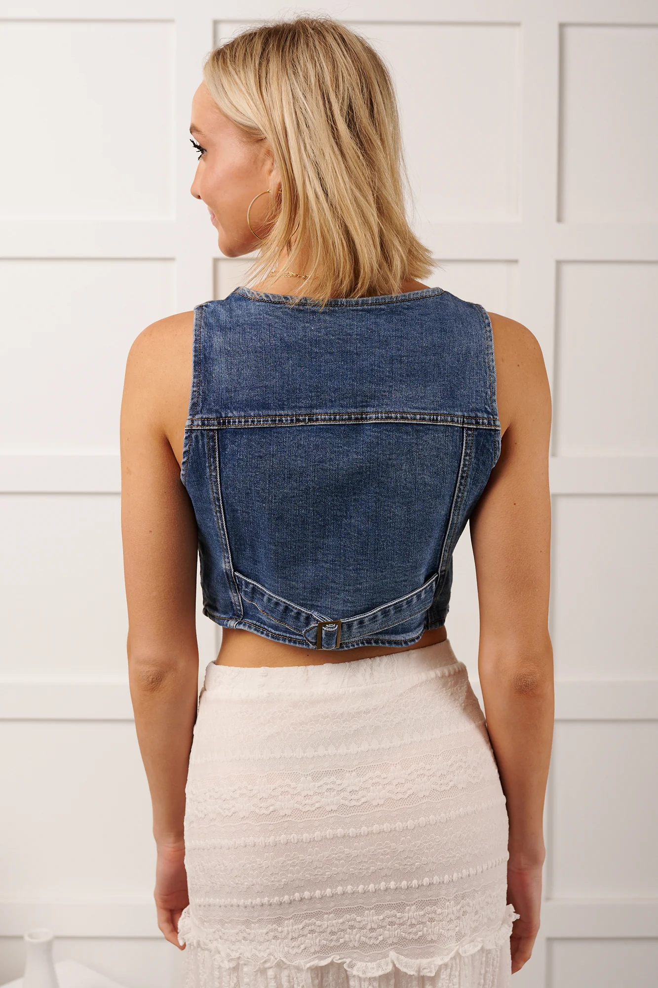 Downhome Darling Sleeveless Denim Vest (Blue Haze) - Image 7