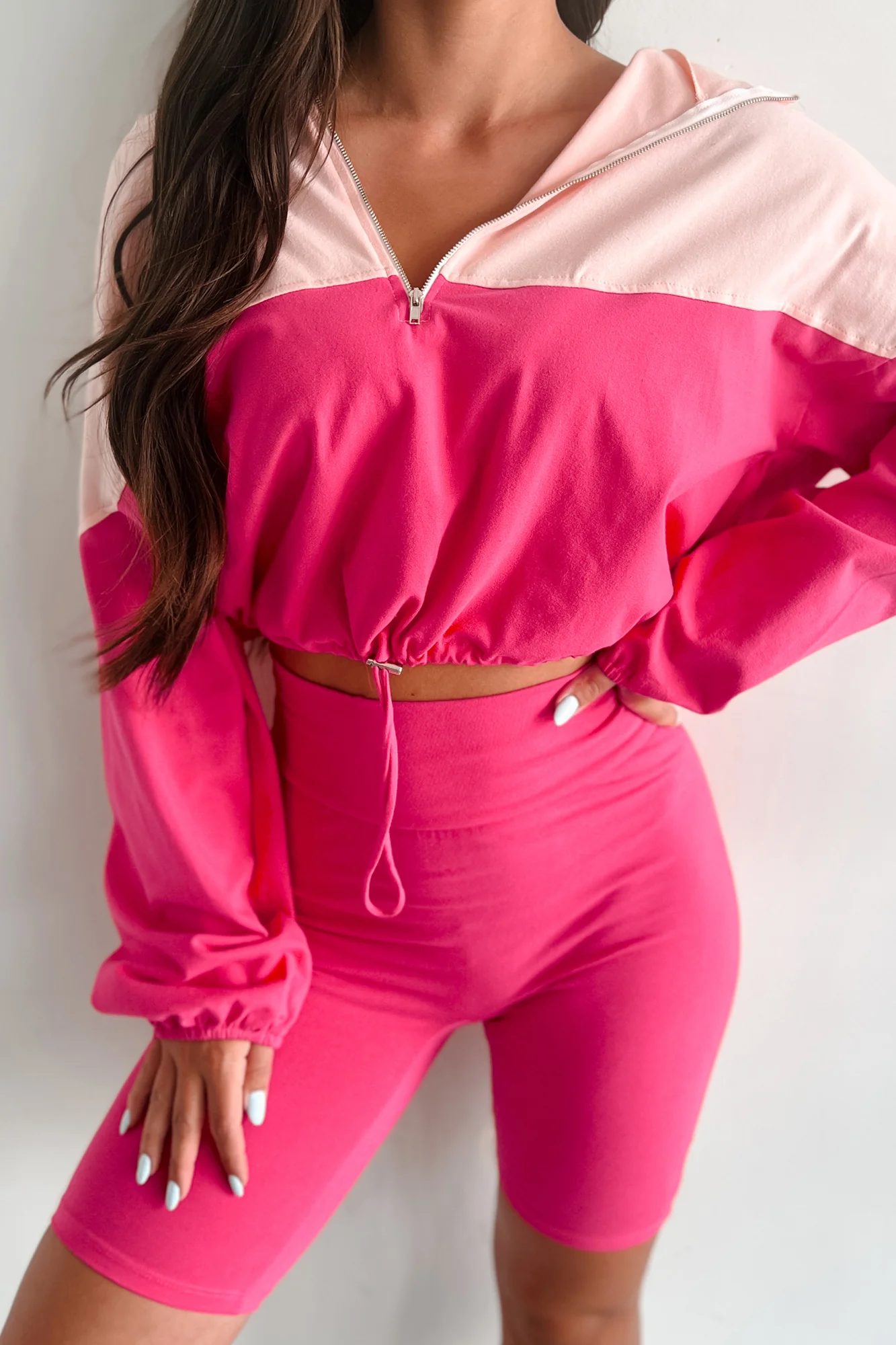 Feeling The Burn Athleisure Set (Dark Coral/Powder Blush) - Image 4
