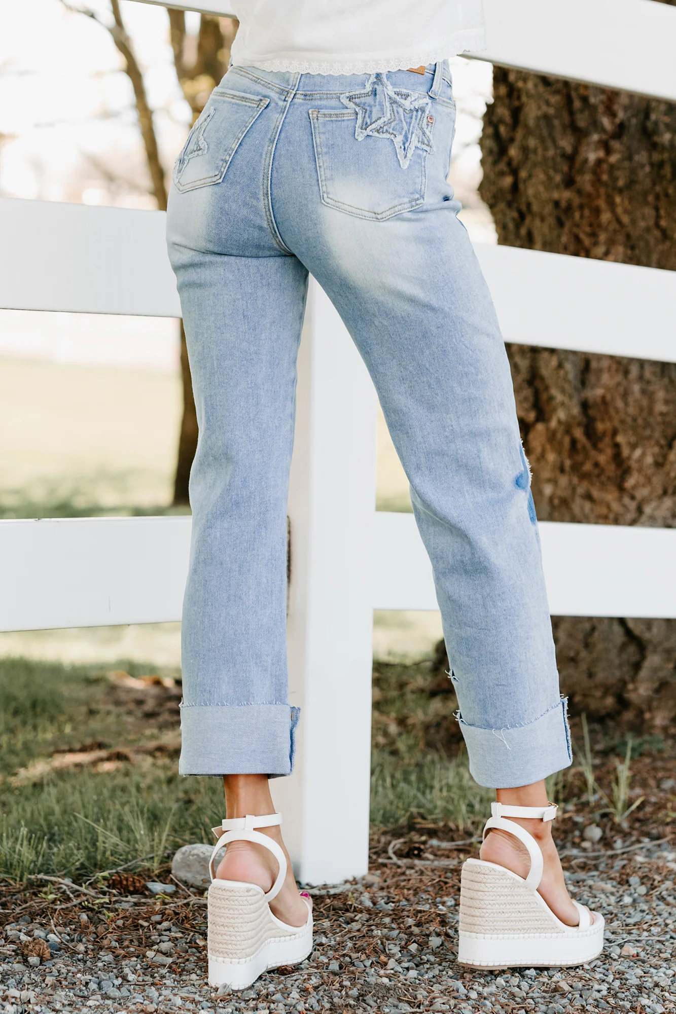 Freya Star & Heart Patch Saige Denim Jeans (Light) - Image 5
