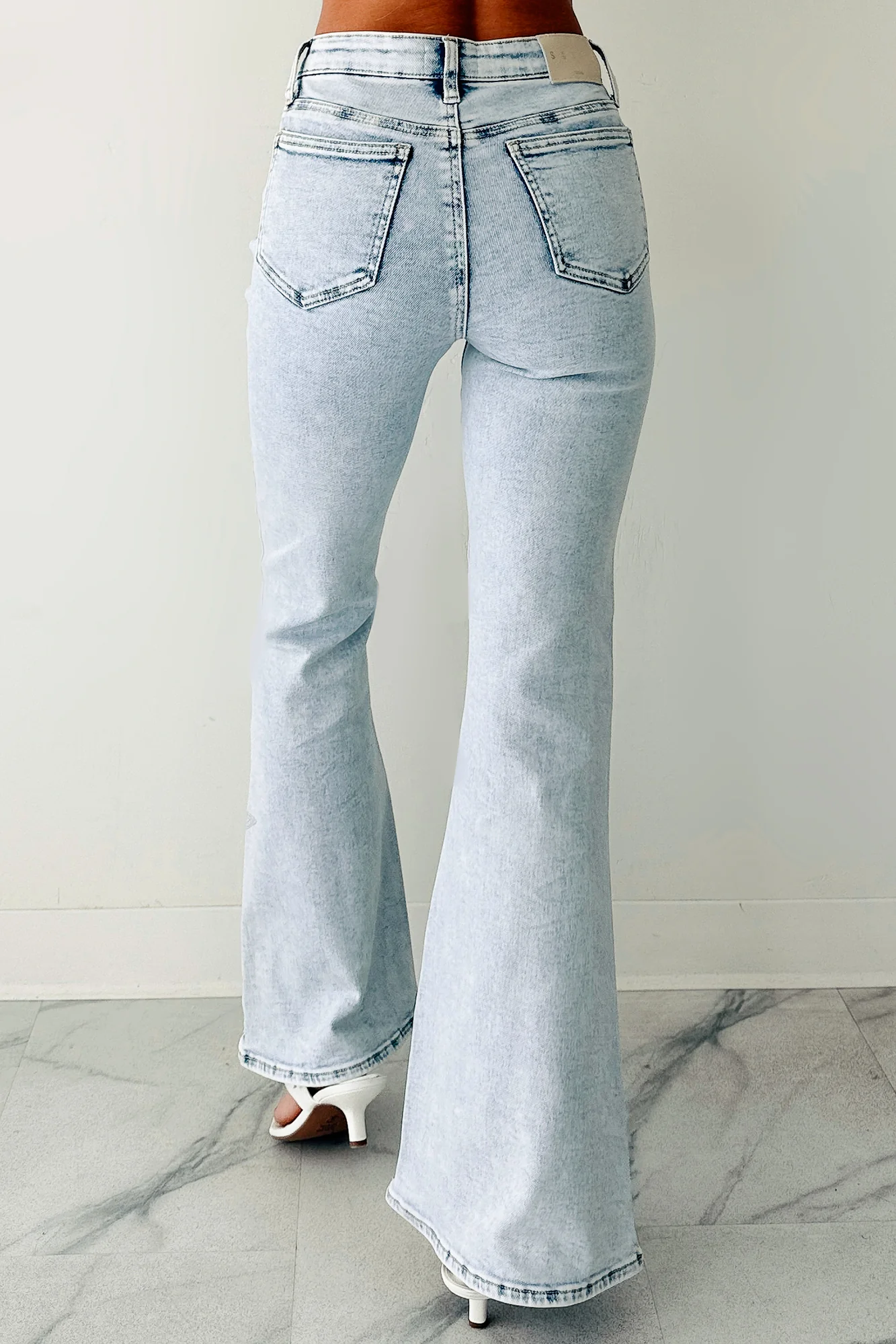 Gwen Tummy Control Saige Flare Star Jeans (Light) - Image 3
