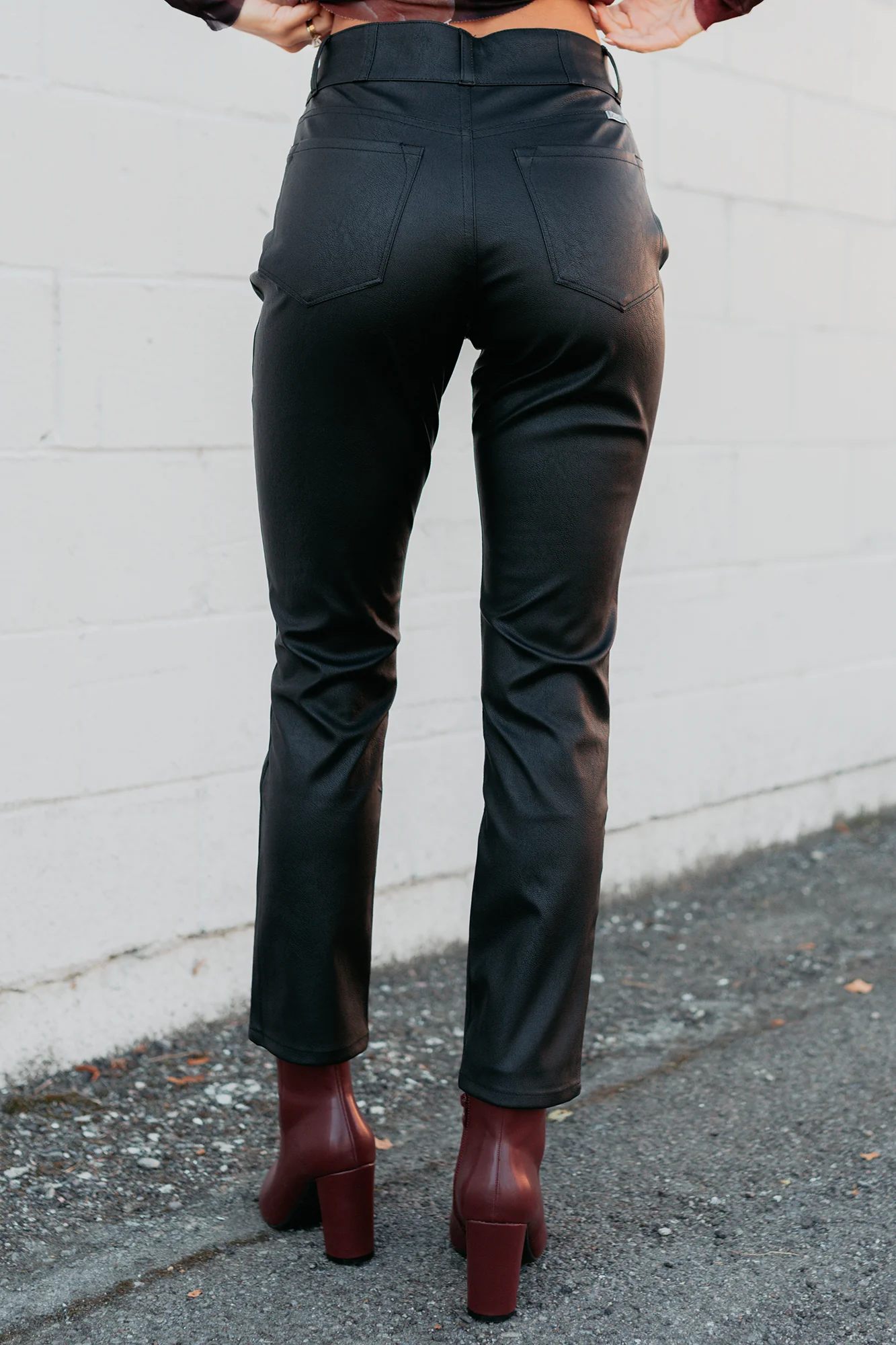 Hank Faux Leather Kancan Skinny Fit Pants (Black) - Image 5