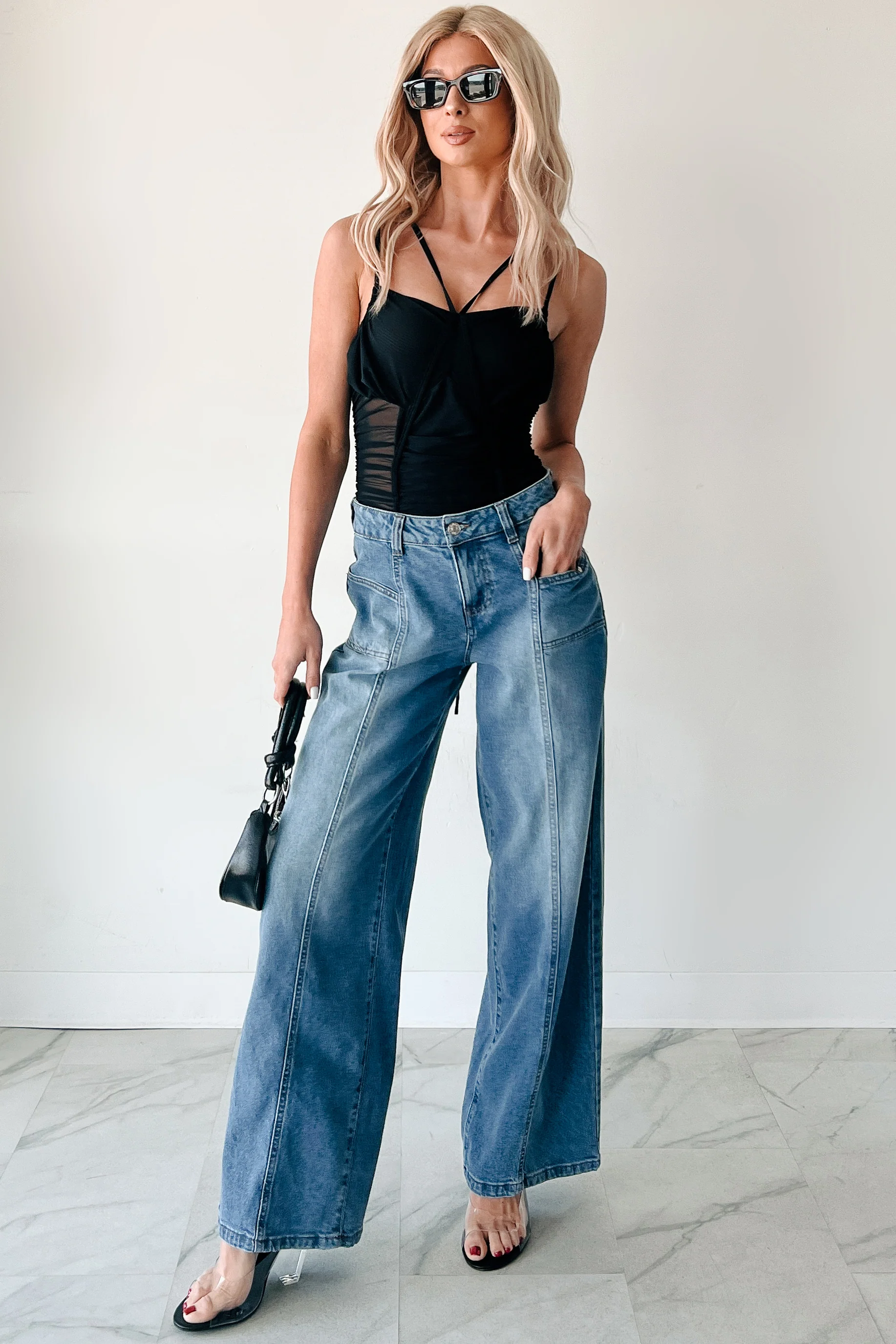 Ivana High Rise Wide Leg Almost Famous Jeans (Medium) - Image 9
