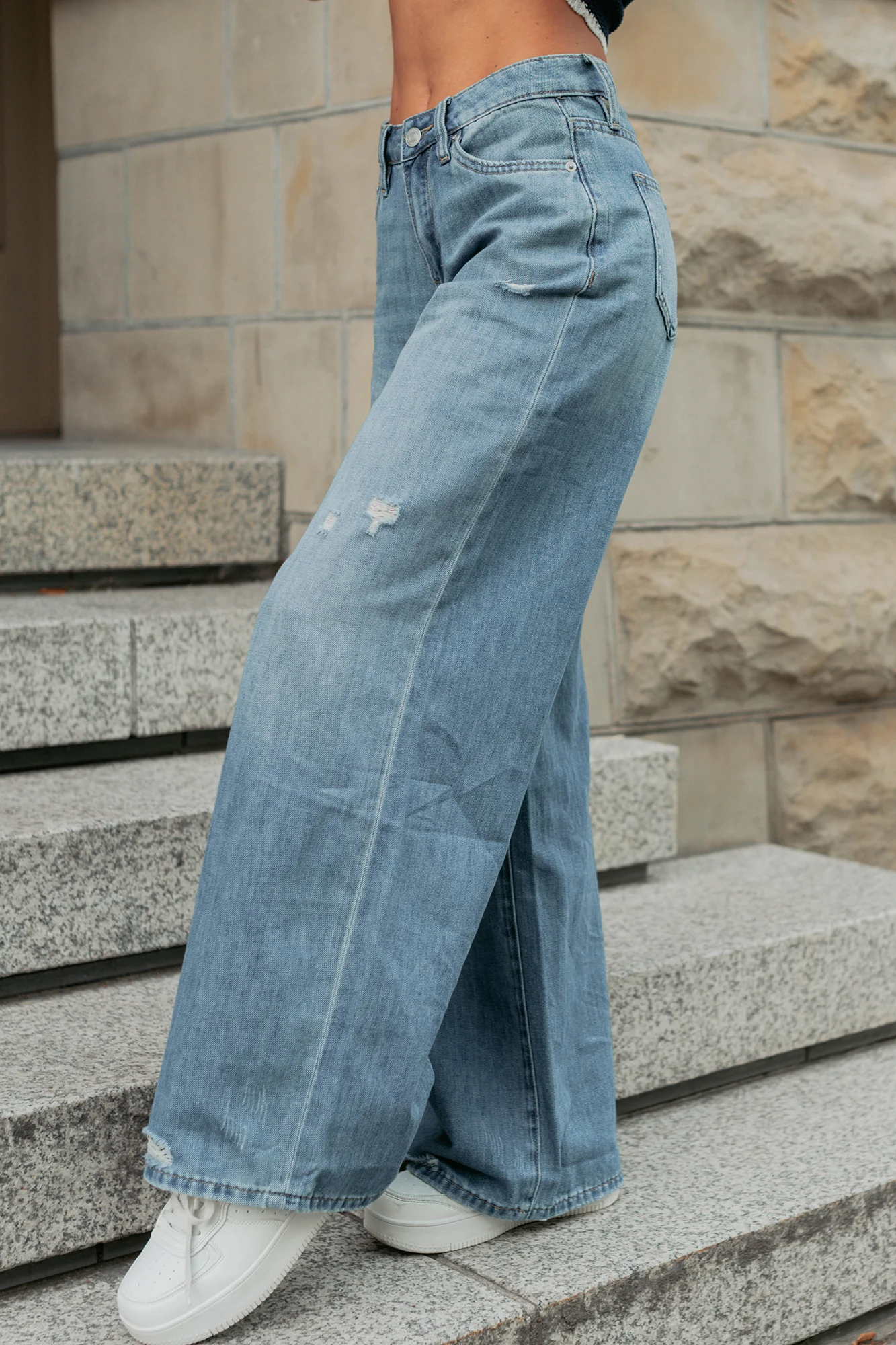Jillian High Rise Wide Leg Mica Denim Jeans (Le Bleu) - Image 5