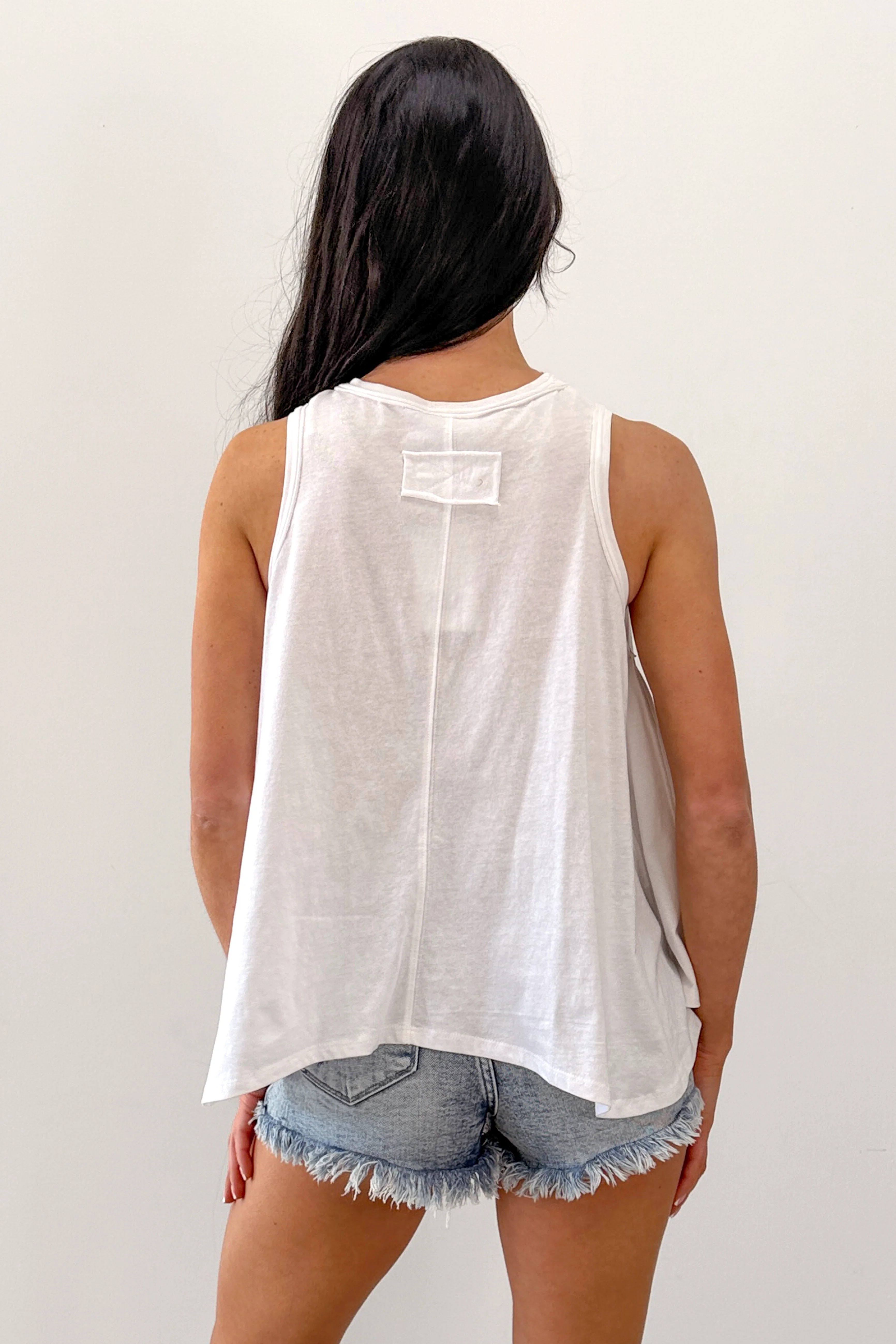 Lazy Day Love Mineral Wash Cotton Tank Top (White) - Image 6