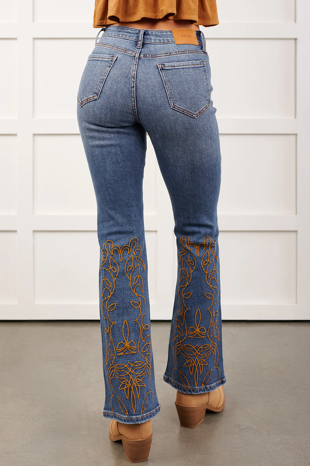Leland Embroidered Flare Cello Jeans (Medium) - Image 6