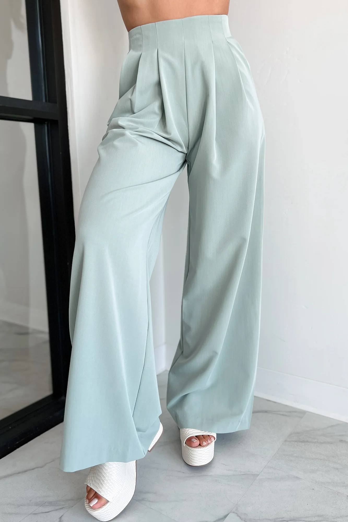 Living With Purpose Wide Leg Pants (Sage) - Image 7