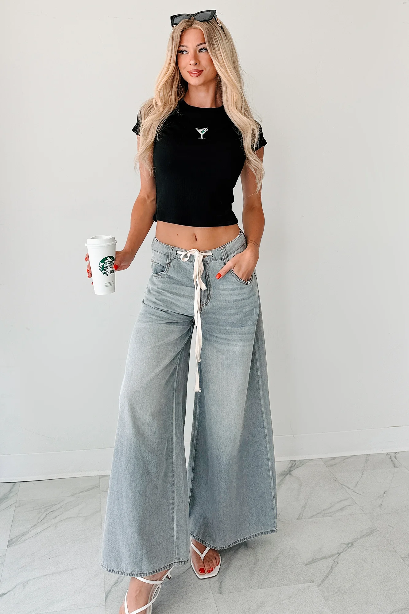 Marin Ombre Wide Leg NoaBoa Jeans (Denim Grey) - Image 14
