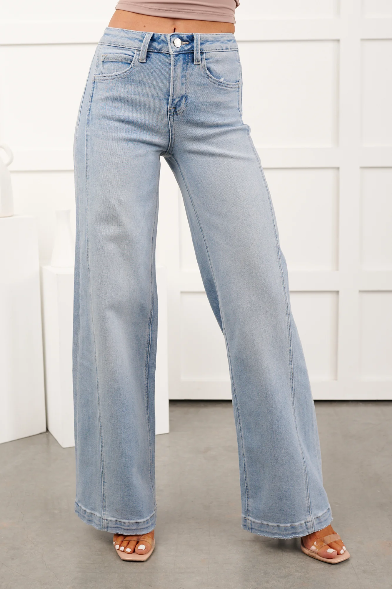 Mikel High Rise Wide Leg Vervet Jeans (Great Rapids) - Image 10