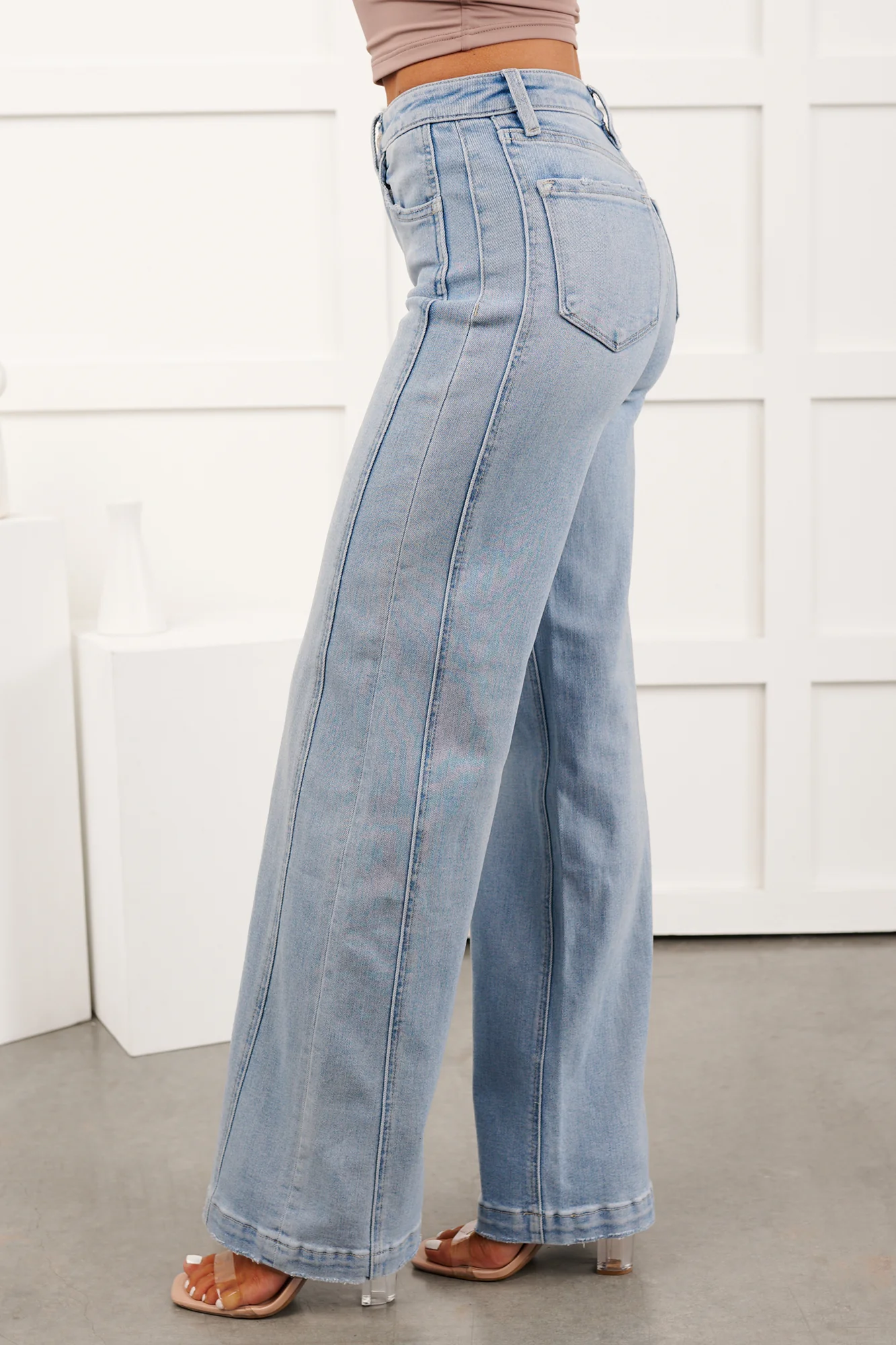 Mikel High Rise Wide Leg Vervet Jeans (Great Rapids) - Image 11