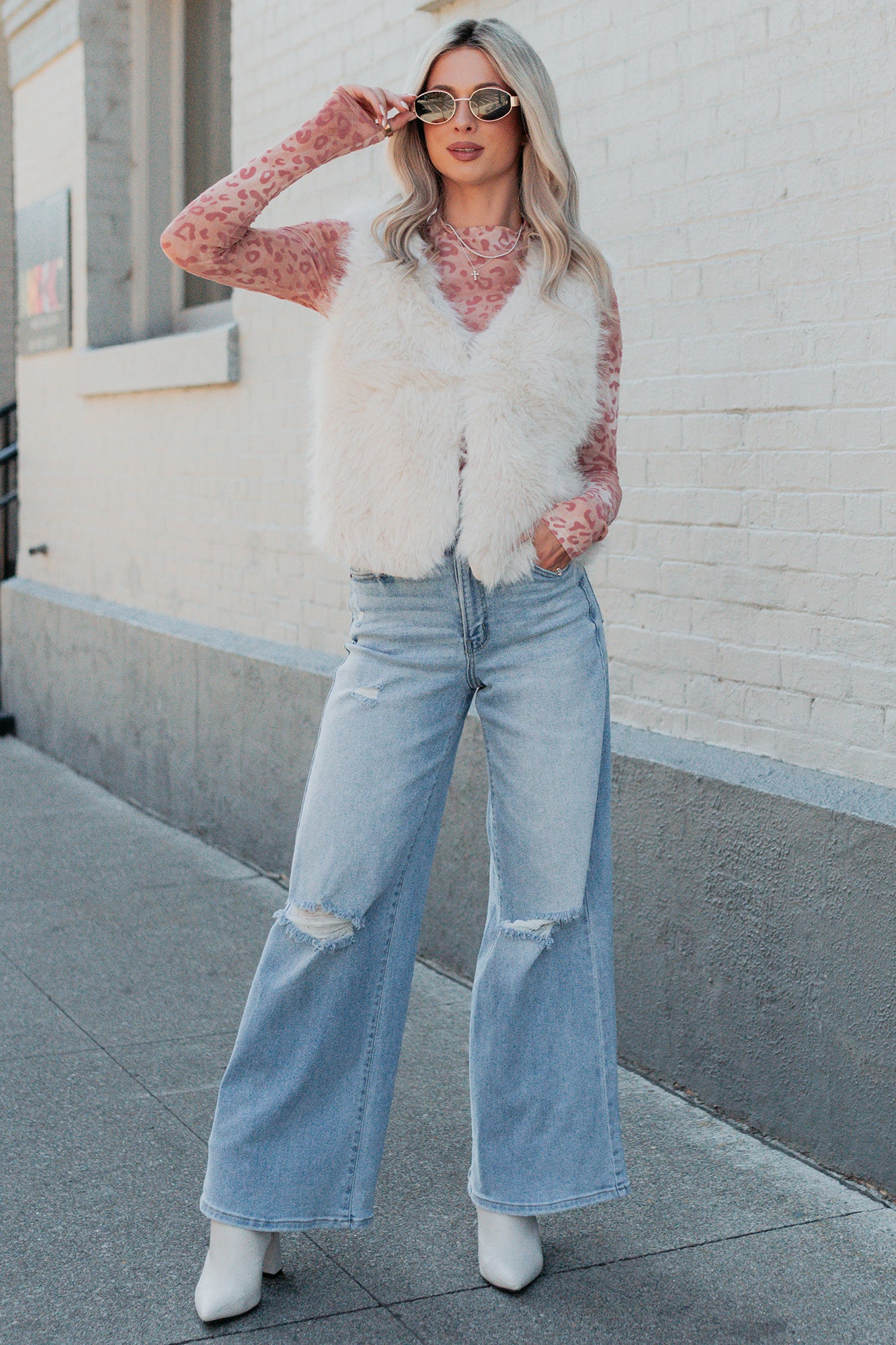 Passion & Desire Faux Fur Vest (Ecru) - Image 4