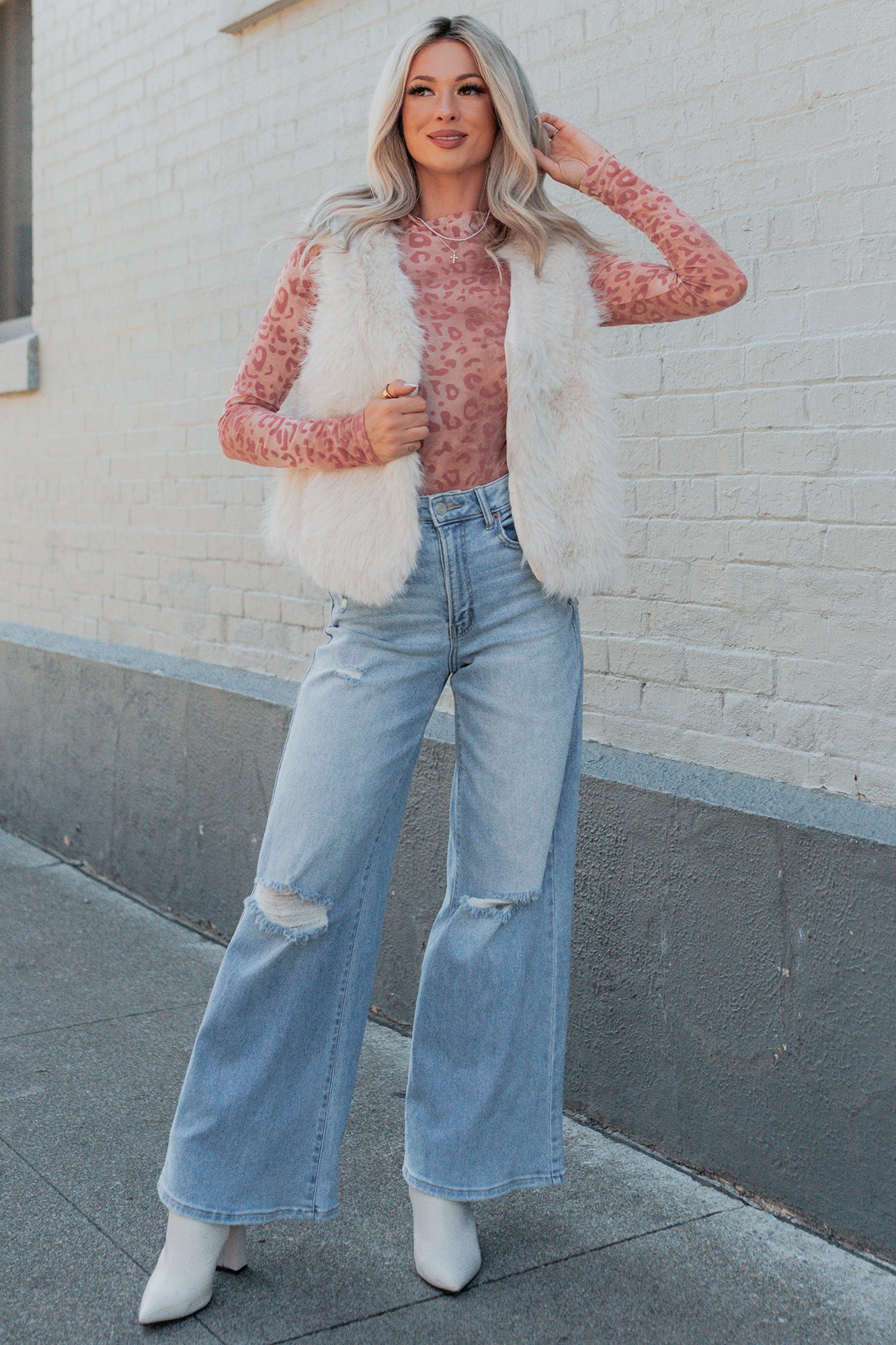 Passion & Desire Faux Fur Vest (Ecru) - Image 9
