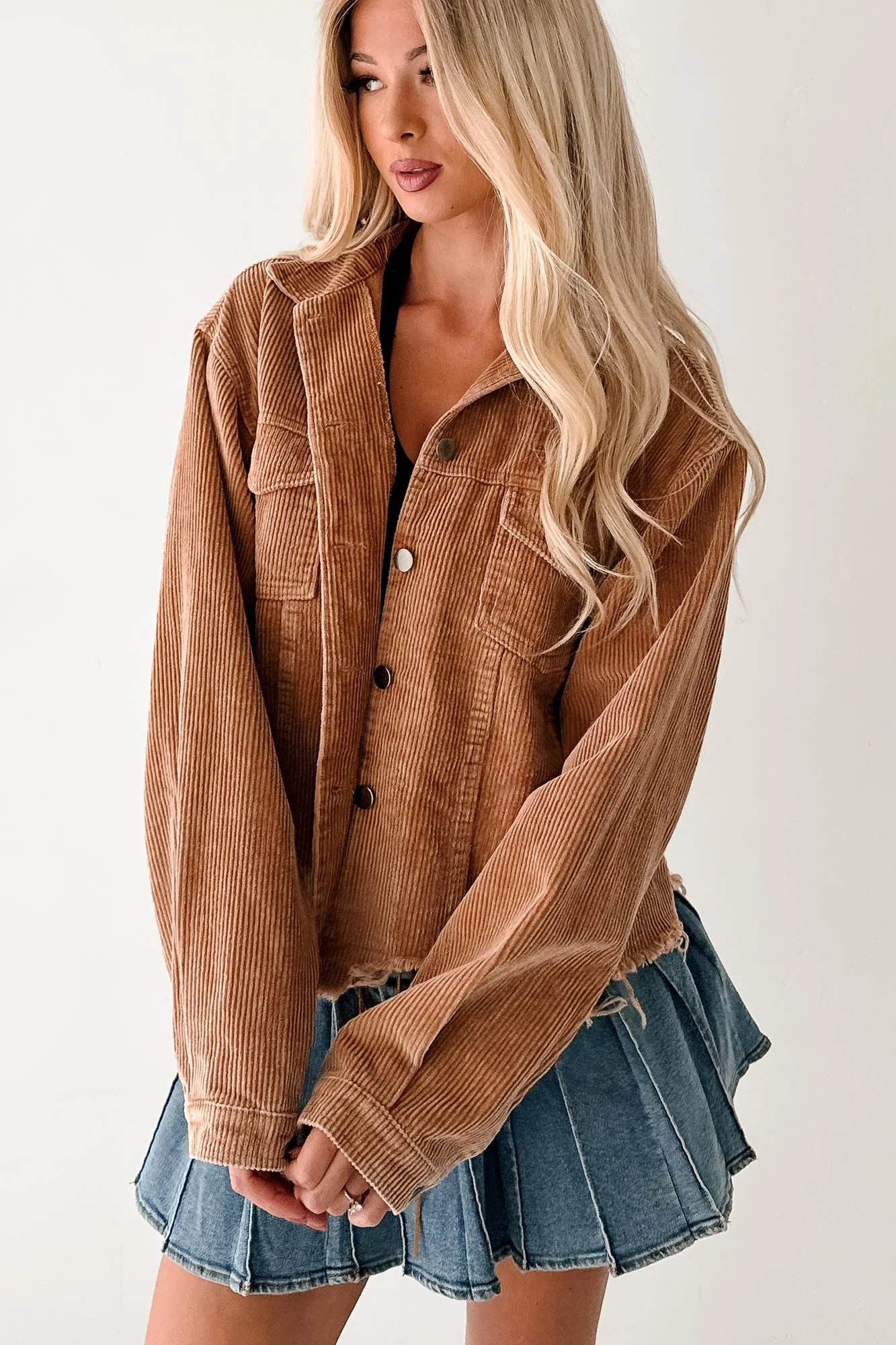Promise Me Forever POL Corduroy Shacket (Camel) - Image 5