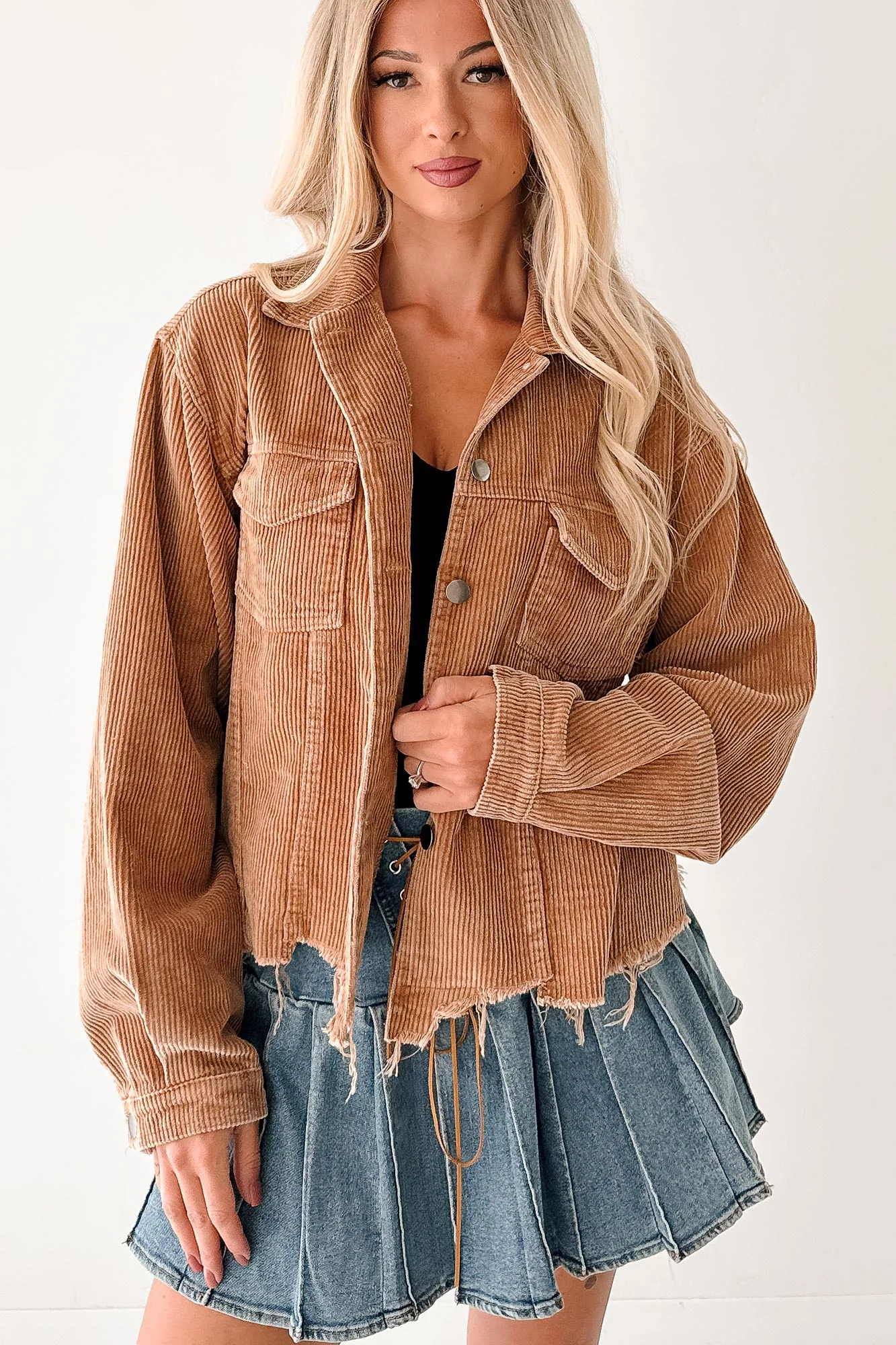 Promise Me Forever POL Corduroy Shacket (Camel) - Image 7