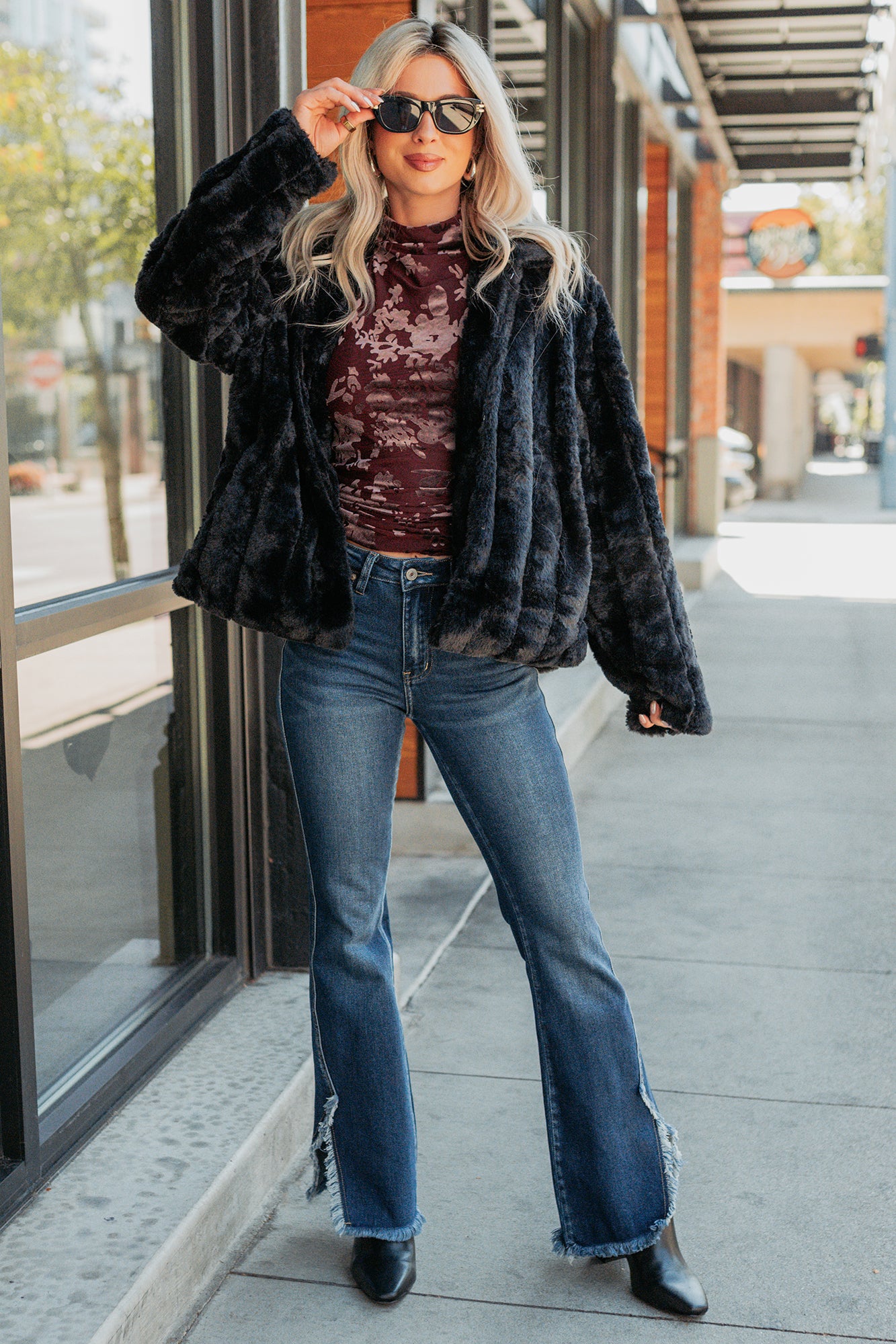 Snuggle Bug Faux Fur Jacket (Black)