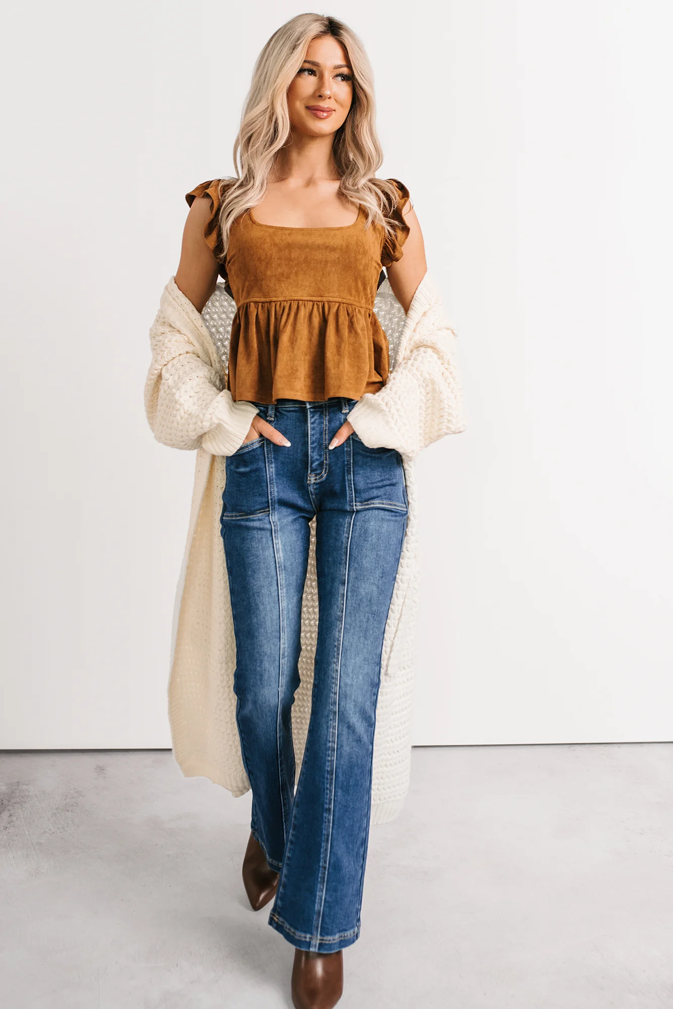 Still Dreaming Cable Knit Long Cardigan (Cream) - Image 5
