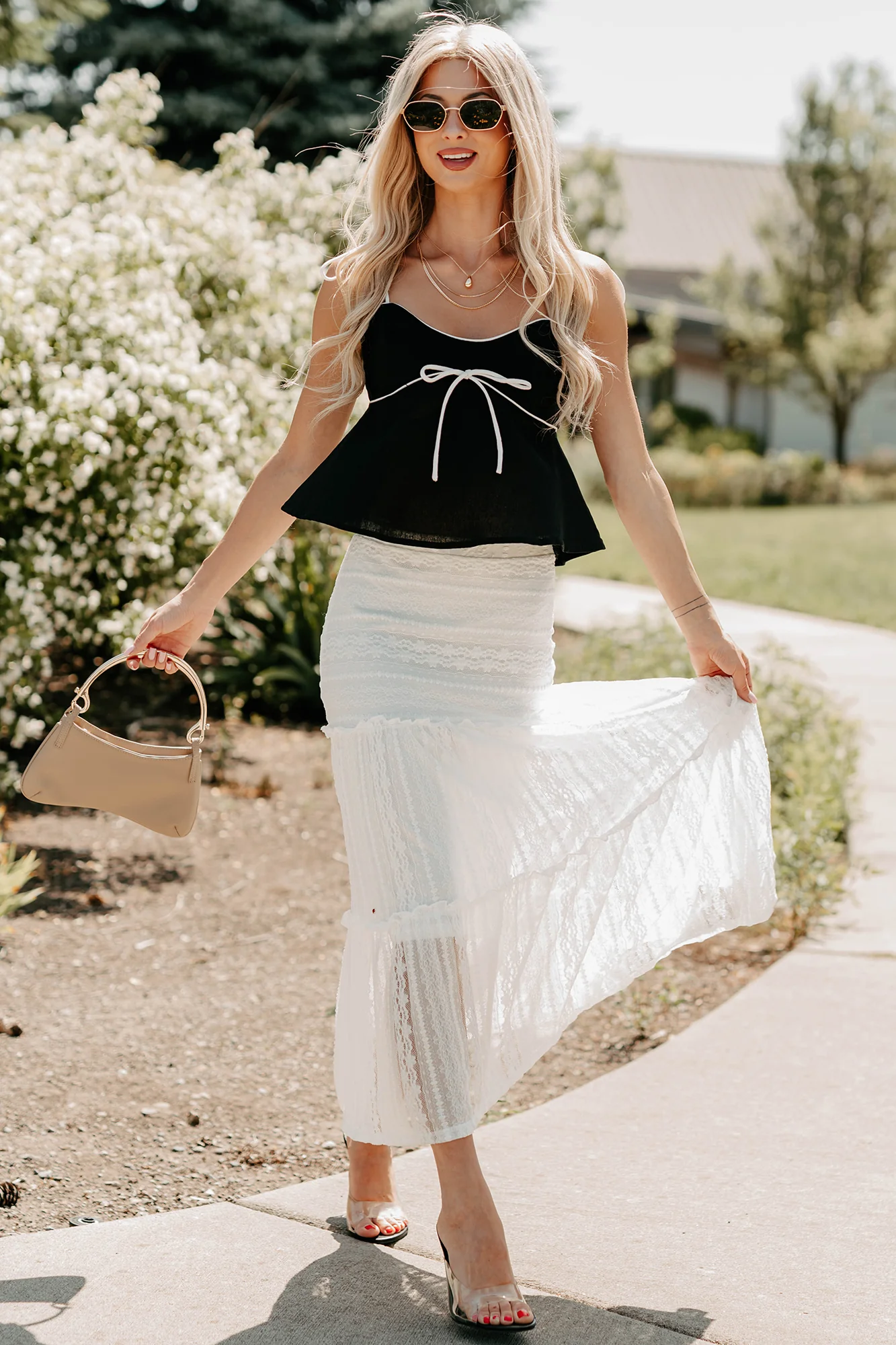 The Air I Breathe Linen Shoulder Tie Tank Top (Black) - Image 2