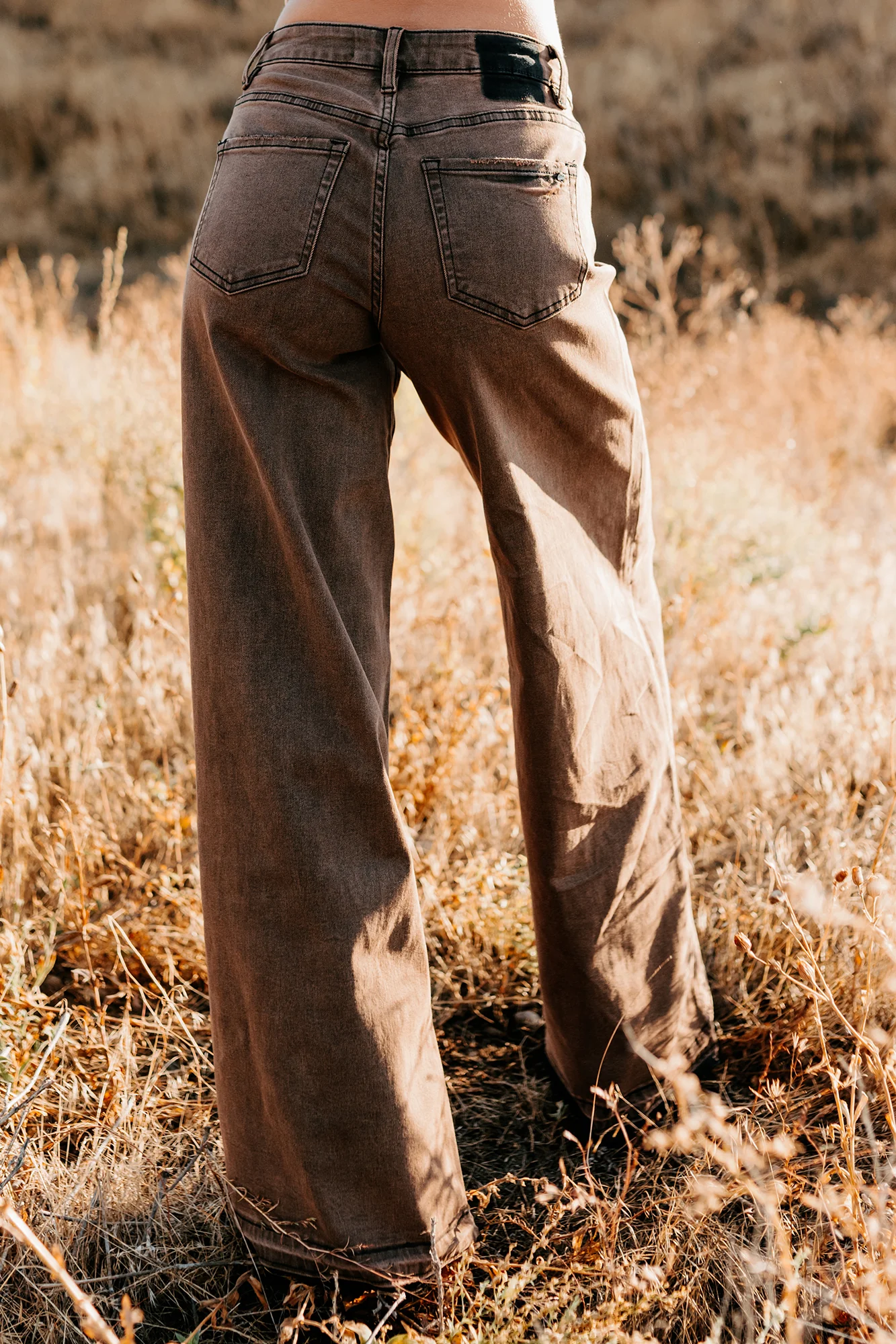 Valencia High Rise Wide Leg Mica Denim Jeans (Antique Bronze) - Image 12