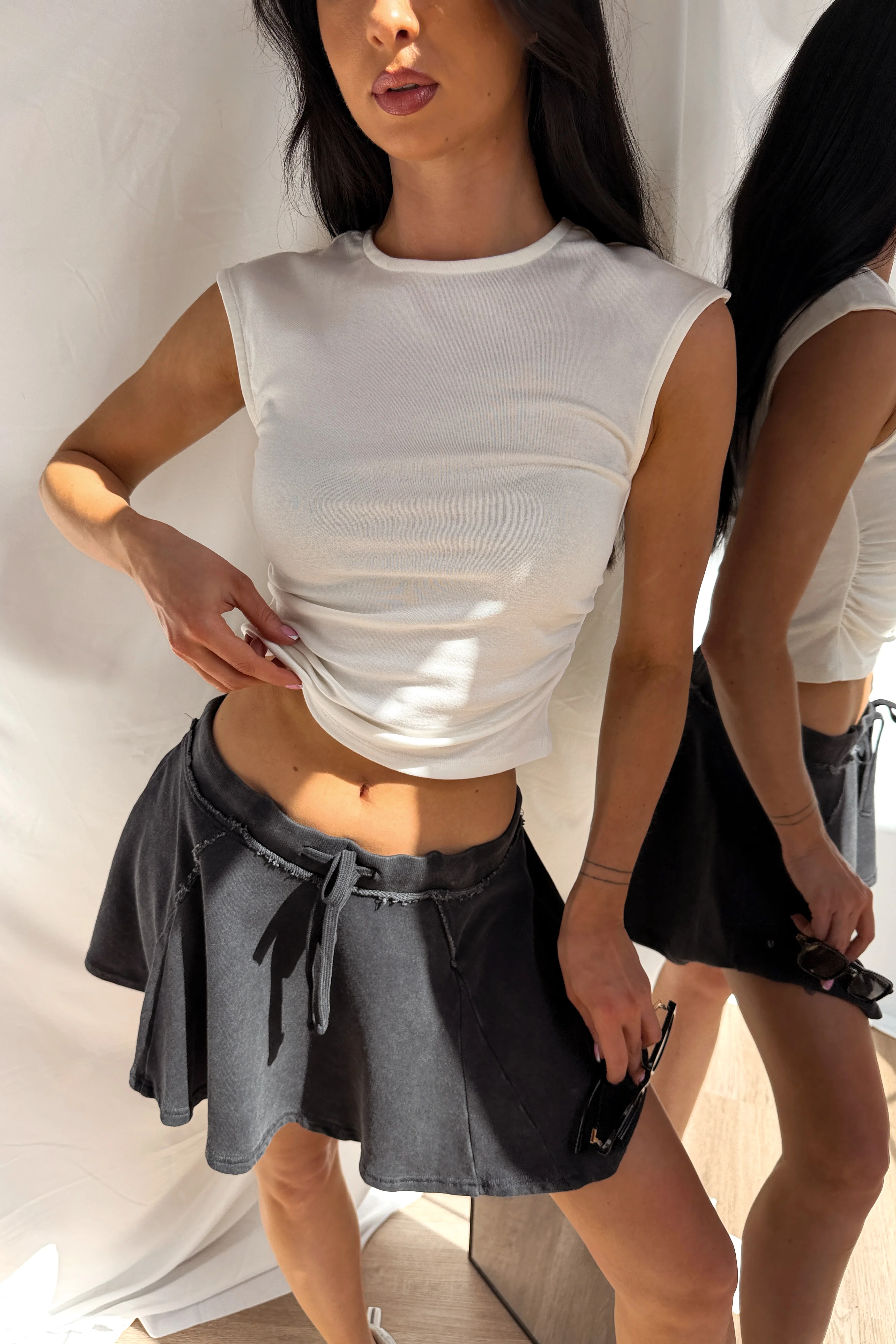 Wear On Repeat Sleeveless Basic Top (Off-White) - Image 7