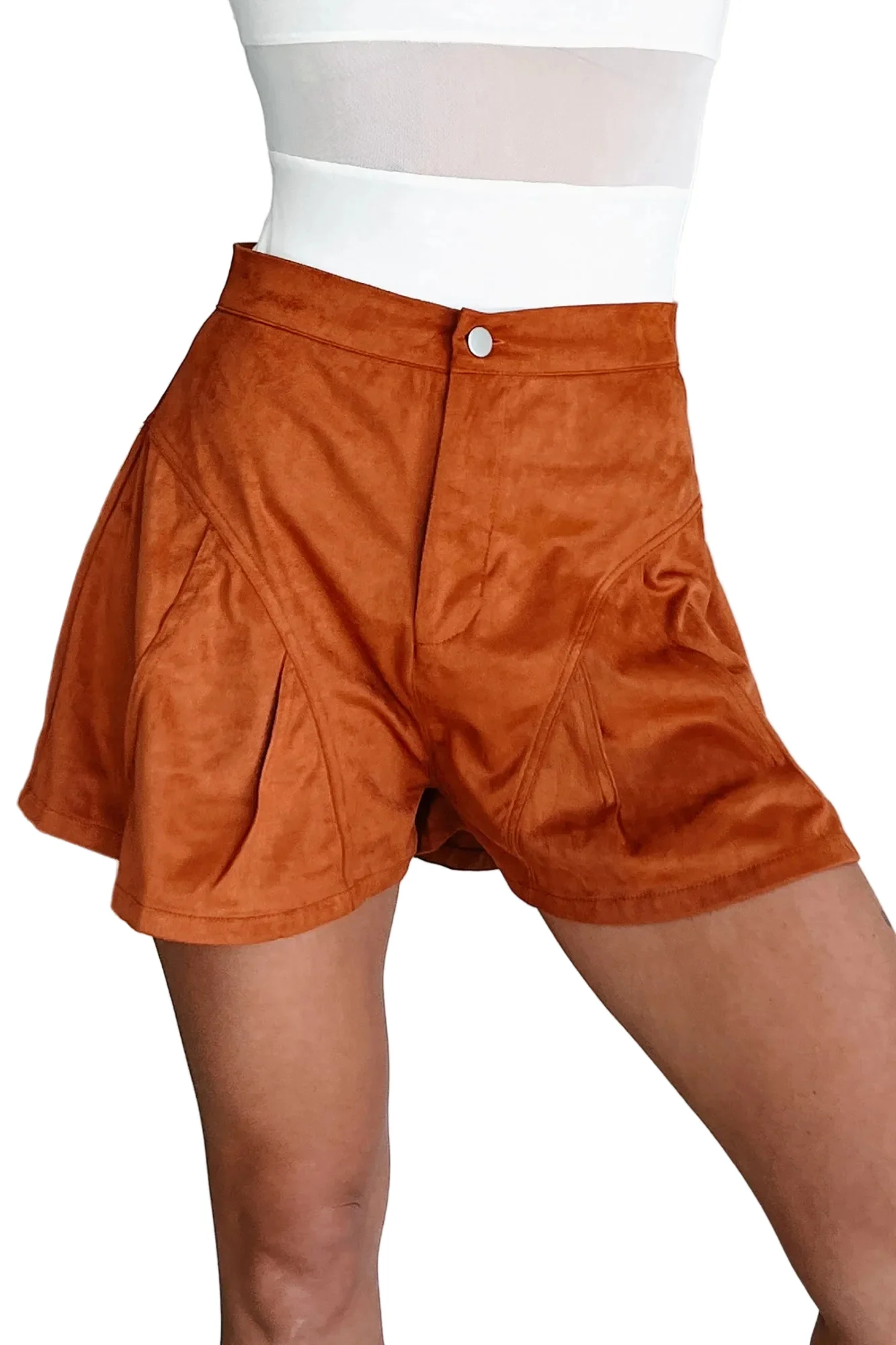Wide Open Spaces Faux Suede Shorts (Rust) - Image 5