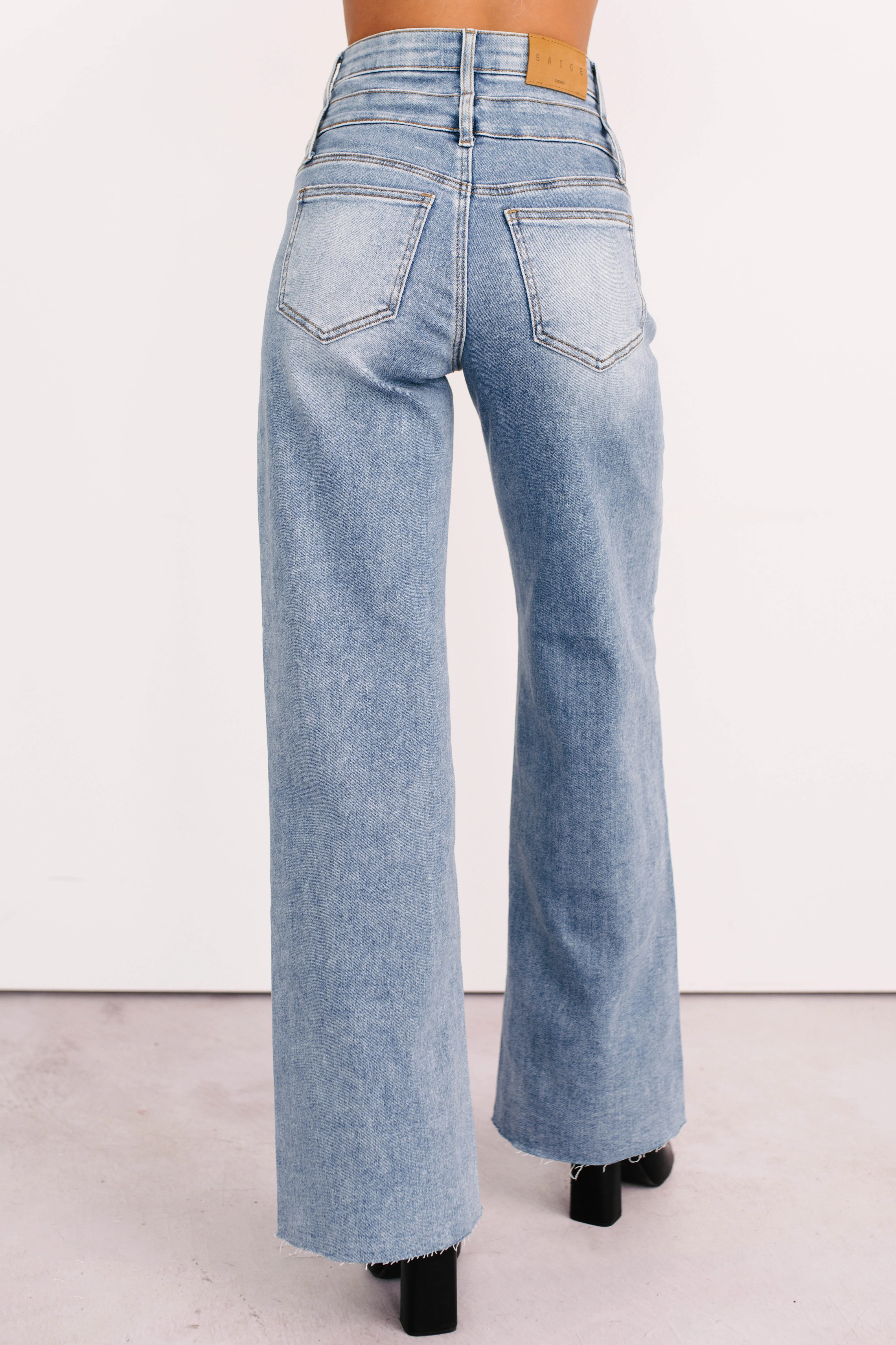 Xander High Rise Double Waist Saige Denim Jeans (Medium) - Image 6